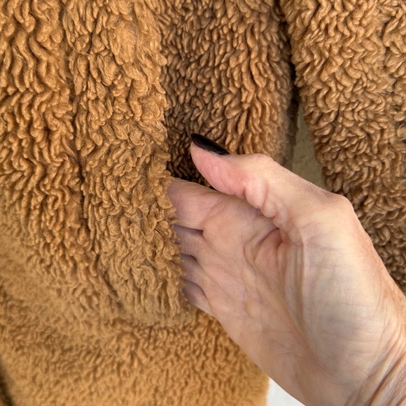LOFT Camel Teddy Sherpa Trench Coat Size Medium - Picture 7 of 13